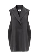Ladies Rtw Mm6 Maison Margiela - Sleeveless Twill Blazer Dress - Womens - Charcoal