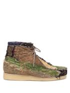 Matchesfashion.com By Walid - Anka Patchwork Moccasin Boots - Mens - Beige Multi