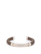 Matchesfashion.com Bottega Veneta - Intrecciato Leather Bracelet - Mens - Khaki