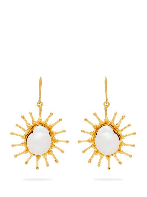 Matchesfashion.com Sylvia Toledano - Sun Mother Of Pearl Baroque Drop Earrings - Womens - Pearl