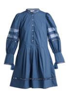 Matchesfashion.com Sea - Capri Balloon Sleeve Cotton Dress - Womens - Blue