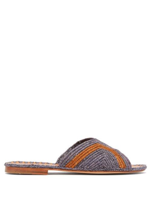 Matchesfashion.com Carrie Forbes - Salon Raffia Slides - Womens - Purple Multi