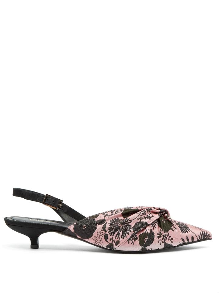 Erdem Edwina Floral-jacquard Slingback Pumps