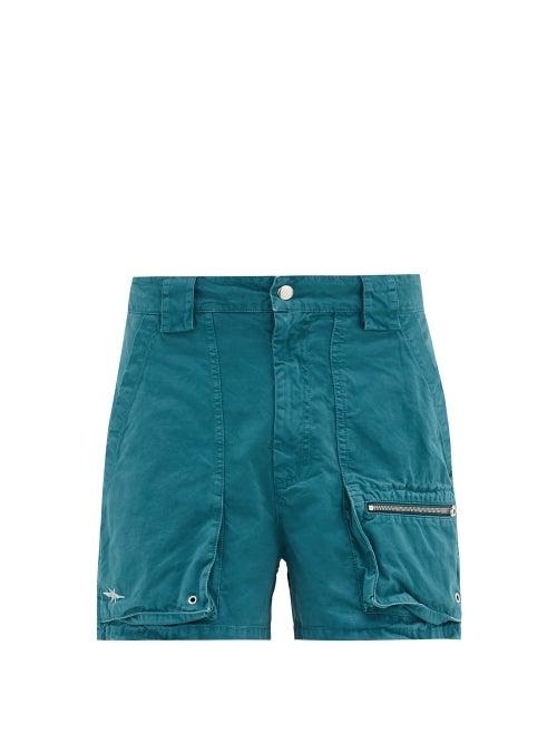 Matchesfashion.com Phipps - Holocene Garment-dyed Cotton-twill Cargo Shorts - Mens - Blue