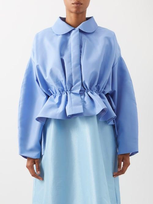 Kika Vargas - Alice Ruffled Taffeta Jacket - Womens - Light Blue