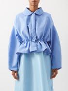Kika Vargas - Alice Ruffled Taffeta Jacket - Womens - Light Blue