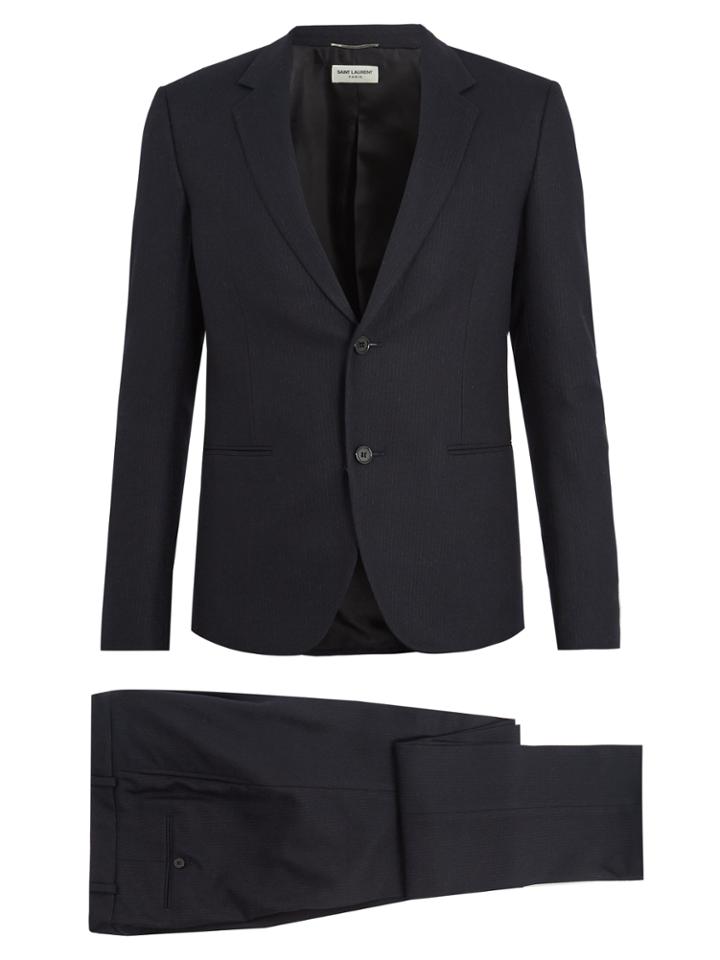 Saint Laurent Single-breasted Pinstriped Cotton Suit