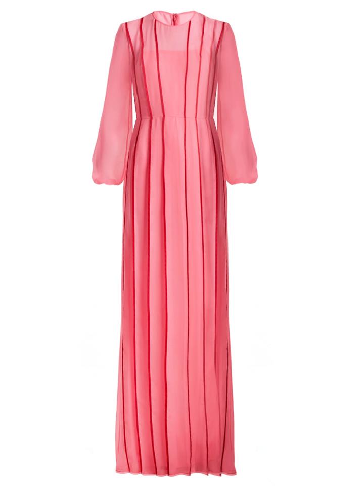 Adam Lippes Pleated Silk-chiffon Gown