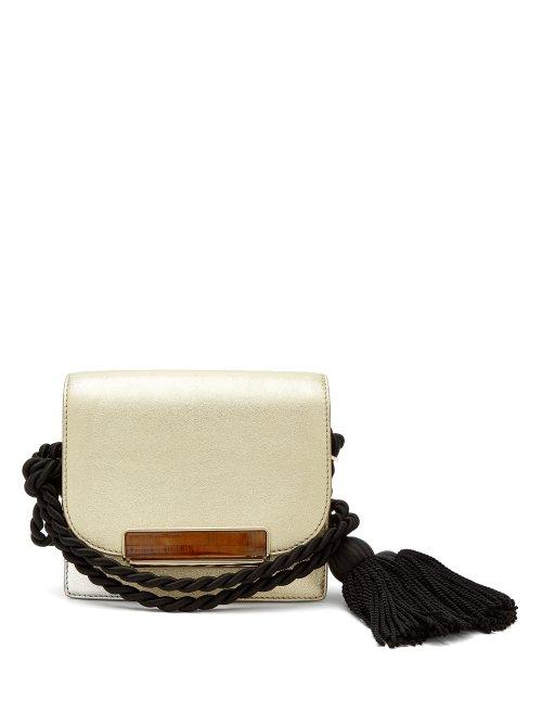 Matchesfashion.com Hillier Bartley - Tassel Embellished Mini Satchel Bag - Womens - Gold