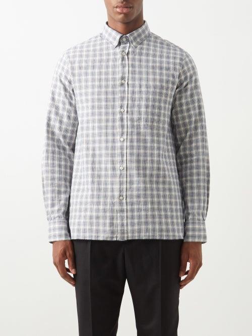 Officine Gnrale - Arsene Checked Organic-cotton Shirt - Mens - Blue Multi