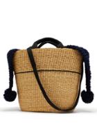 Matchesfashion.com Muu - Geraldine Wool And Woven Straw Bag - Womens - Navy