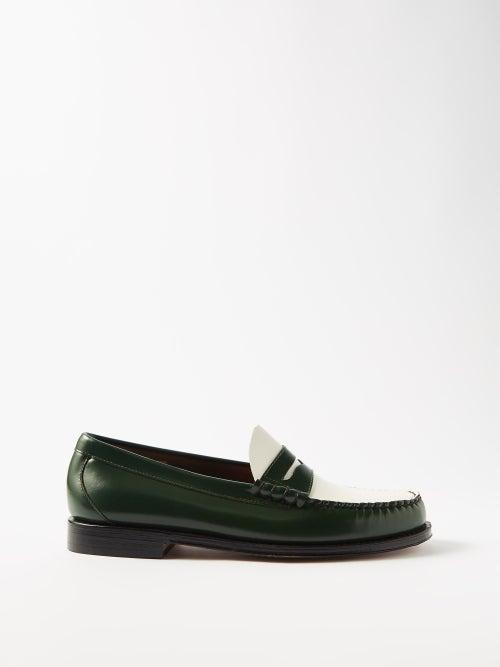 G.h. Bass & Co. - Weejuns Heritage Larson Leather Loafers - Mens - Green White