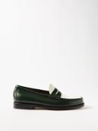 G.h. Bass & Co. - Weejuns Heritage Larson Leather Loafers - Mens - Green White