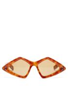 Matchesfashion.com Gucci - Geometric Tortoiseshell Acetate Sunglasses - Womens - Tortoiseshell