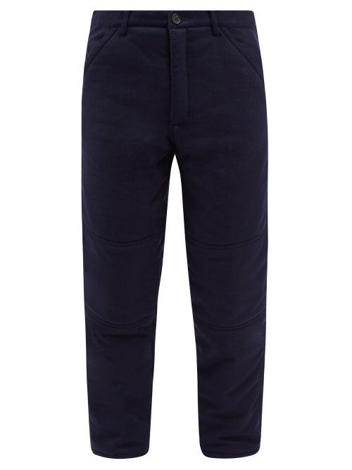 Comme Des Garons Shirt - Padded Wool-flannel Trousers - Mens - Navy