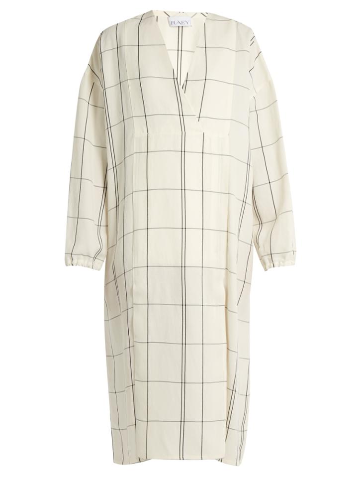 Raey V-neck Checked-twill Dress