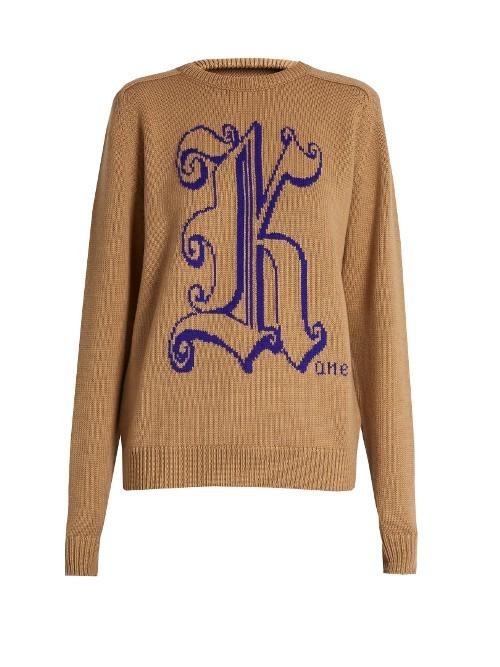 Christopher Kane Logo-jacquard Wool Sweater