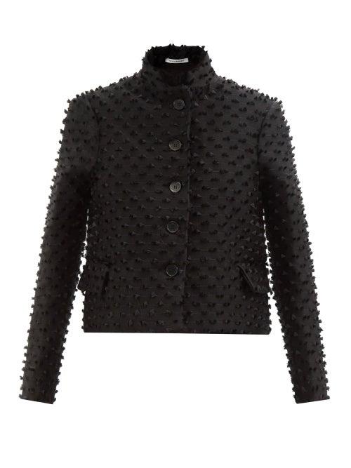 Cecilie Bahnsen - Mara Cropped Wool-blend Fil-coup Jacket - Womens - Black
