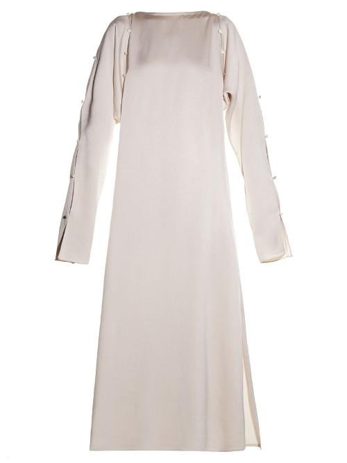 Lanvin Button-detail Boat-neck Midi Dress