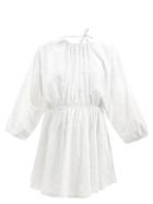 Loup Charmant - Kitta Daisy-embroidered Organic Cotton-blend Dress - Womens - White