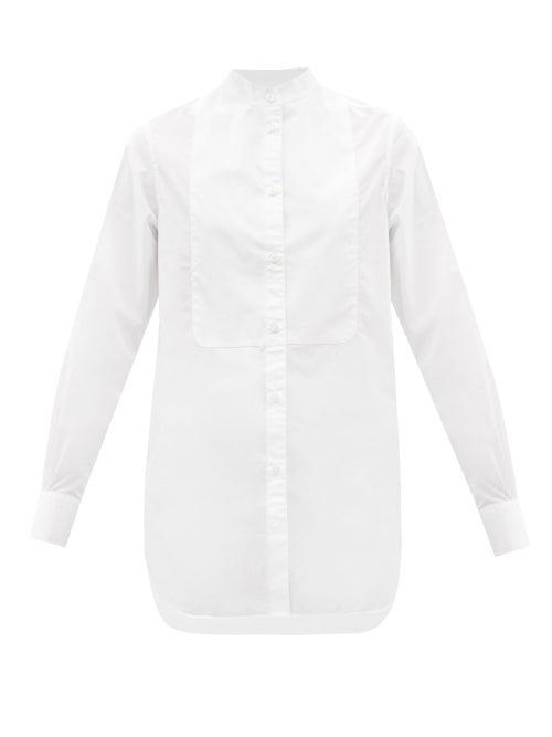 Ladies Rtw Officine Gnrale - Amelia Band-collar Cotton-poplin Shirt - Womens - White