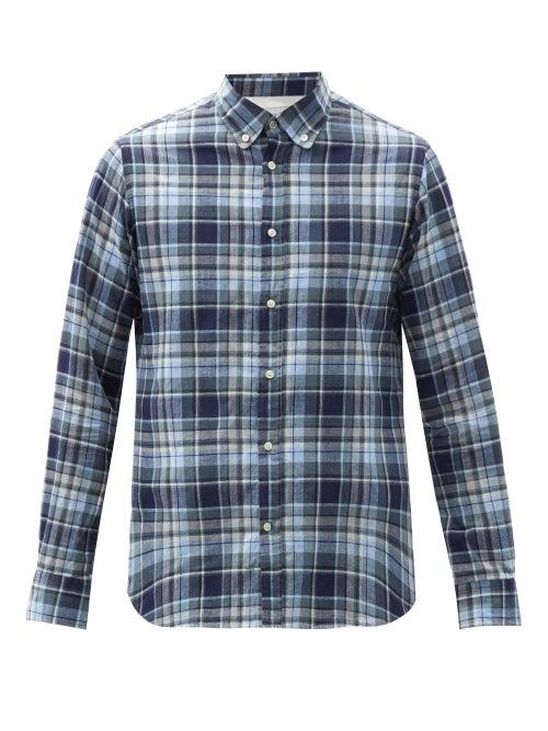 Matchesfashion.com Officine Gnrale - Antime Checked Cotton-twill Shirt - Mens - Navy Multi