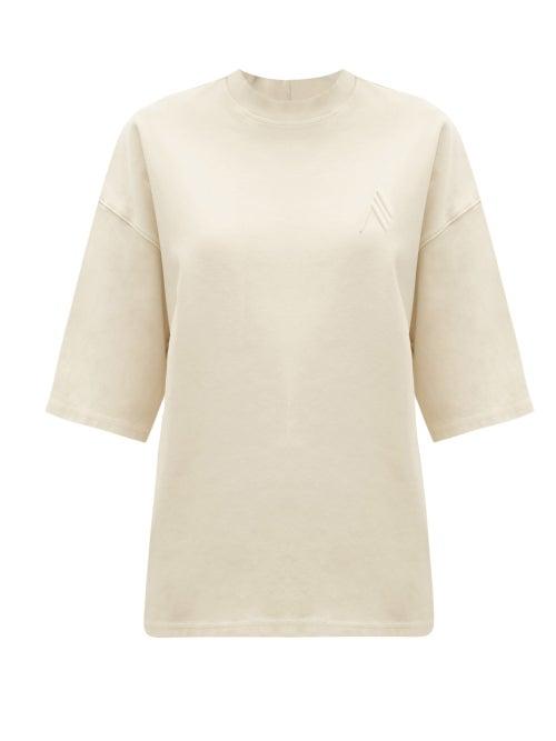 Matchesfashion.com The Attico - Cara Logo-embossed Cotton-jersey T-shirt - Womens - Cream
