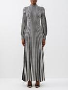 Gabriela Hearst - Lee Striped Silk-blend Dress - Womens - Grey White