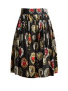 Dolce & Gabbana Heart-print Cotton-poplin Skirt