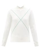 Bottega Veneta - V-neck Wool-blend Sweater - Womens - White