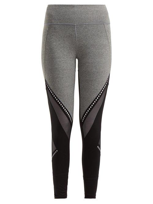 Matchesfashion.com Track & Bliss - Get In The Ring Mesh Panel Leggings - Womens - Black Grey