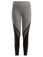 Matchesfashion.com Track & Bliss - Get In The Ring Mesh Panel Leggings - Womens - Black Grey
