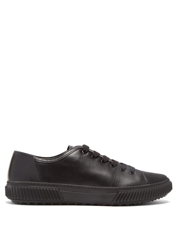 Prada Contrast-panel Leather Trainers