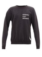 Matchesfashion.com Satisfy - Running Cult Member Distressed Cotton Sweatshirt - Mens - Black
