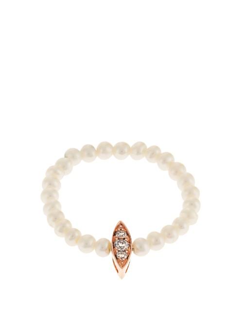 Anissa Kermiche Diamond, Pearl & Rose-gold Ring