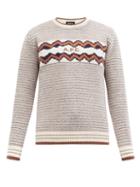 Matchesfashion.com A.p.c. - Ben Zigzag-jacquard Wool Sweater - Mens - White Multi