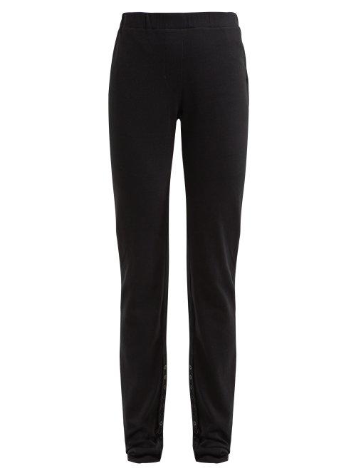 Matchesfashion.com Lemaire - Buttoned Cuff Fine Knit Cotton Leggings - Womens - Black