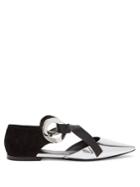 Proenza Schouler D'orsay Leather & Suede Flats