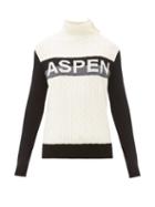 Matchesfashion.com Perfect Moment - Aspen Jacquard Cable Knit Wool Sweater - Womens - Grey