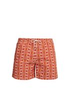 Matchesfashion.com Le Sirenuse, Positano - Double Maze Printed Swim Shorts - Mens - Orange Multi