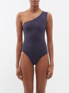 Eres - Effigie One-shoulder Swimsuit - Womens - Dark Blue