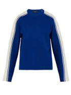Matchesfashion.com Joseph - Striped Sleeve Merino Wool Sweater - Mens - Blue