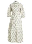 Emilia Wickstead Hilary Floral-print Balloon-sleeved Cotton Dress