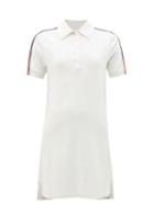Thom Browne - Tricolour-stripe Silk-blend Jersey Polo Dress - Womens - White