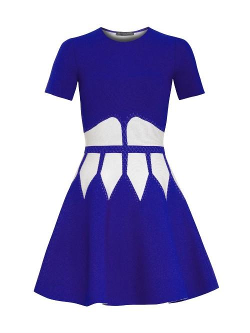 Alexander Mcqueen Corset-intarsia Stretch-knit Dress