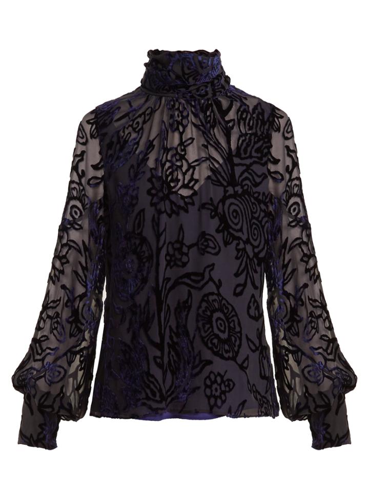 Peter Pilotto Tie-neck Floral-devor Top