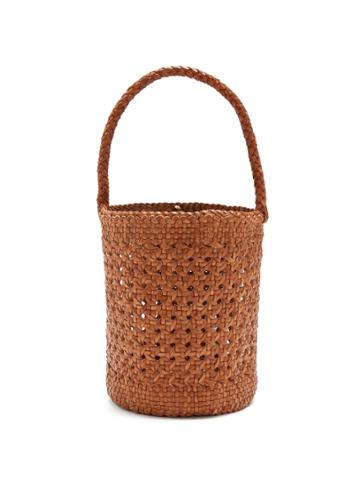 Dragon Diffusion Cannage Woven-leather Bucket Bag