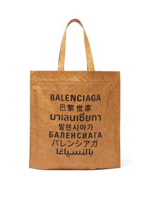Matchesfashion.com Balenciaga - Shopper Crinkle-effect Tote Bag - Womens - Brown Multi