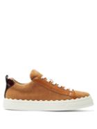 Matchesfashion.com Chlo - Lauren Scallop-edged Suede Trainers - Womens - Tan