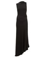 Matchesfashion.com Atlein - Cutout-back Stretch-crepe Dress - Womens - Black